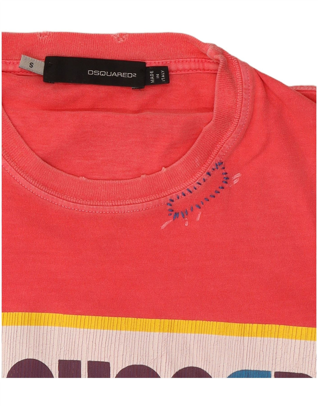 Dsquared2 Herre grafisk T-shirt Top Lille Pink