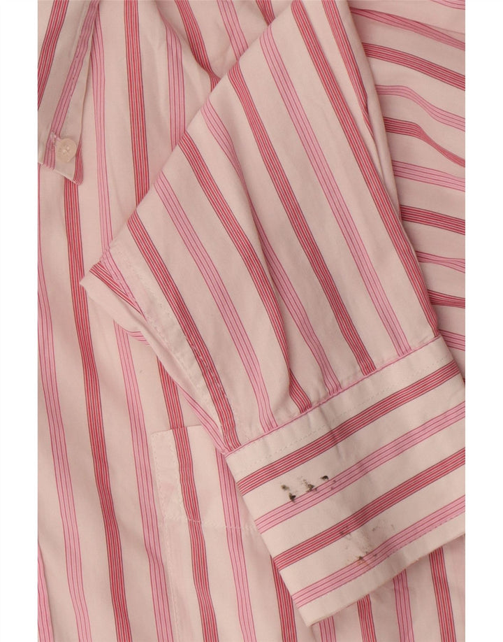 Sergio Tacchini herreskjorte stor pink stribet bomuld