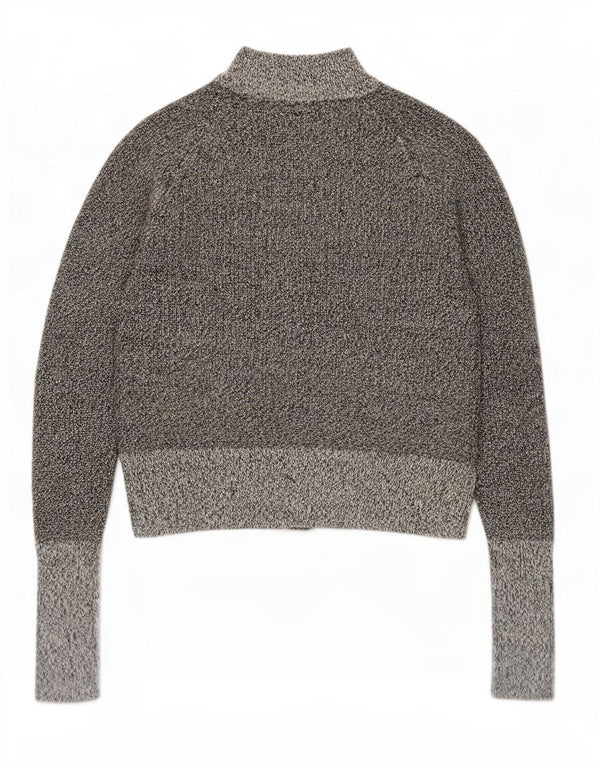 Vintage Womens Cardigan Sweater UK 12 Medium Grey Flecked Wool