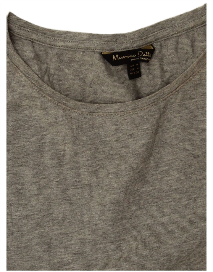 Massimo Dutti Dame T-Shirt Top UK 12 Medium Grå