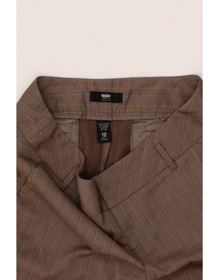MOSSIMO Womens Stretch Chino Trousers US 12 Large W34 L28 Brown Striped Vintage Mossimo and Second-Hand Mossimo from Messina Hembry 