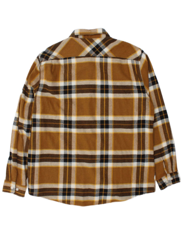 Brixton Mens Standard Fit Flannel Shirt 2XL Brown Plaid Cotton