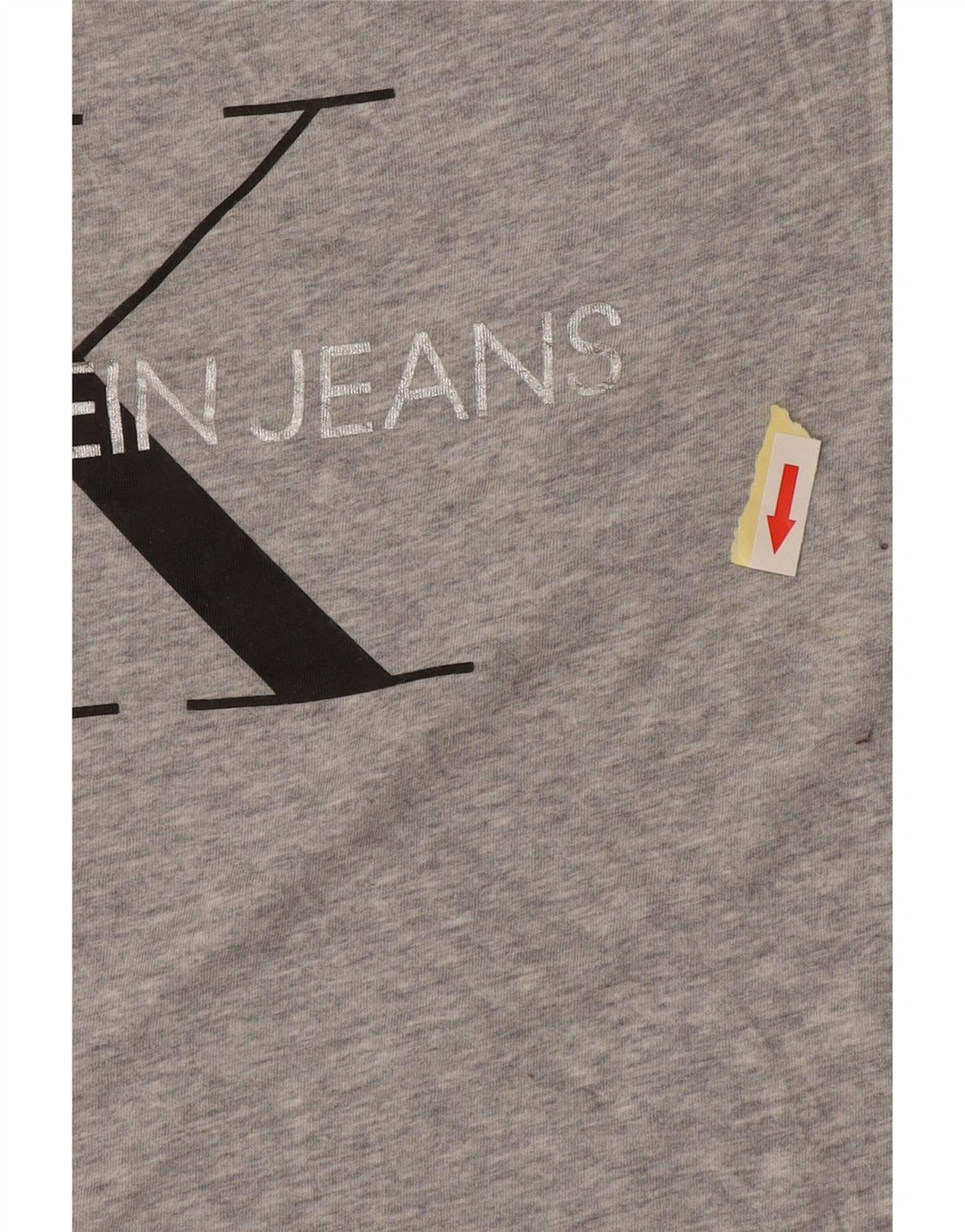 Calvin Klein Dame Grafisk T-Shirt Top UK 18 XL Grå Bomuld