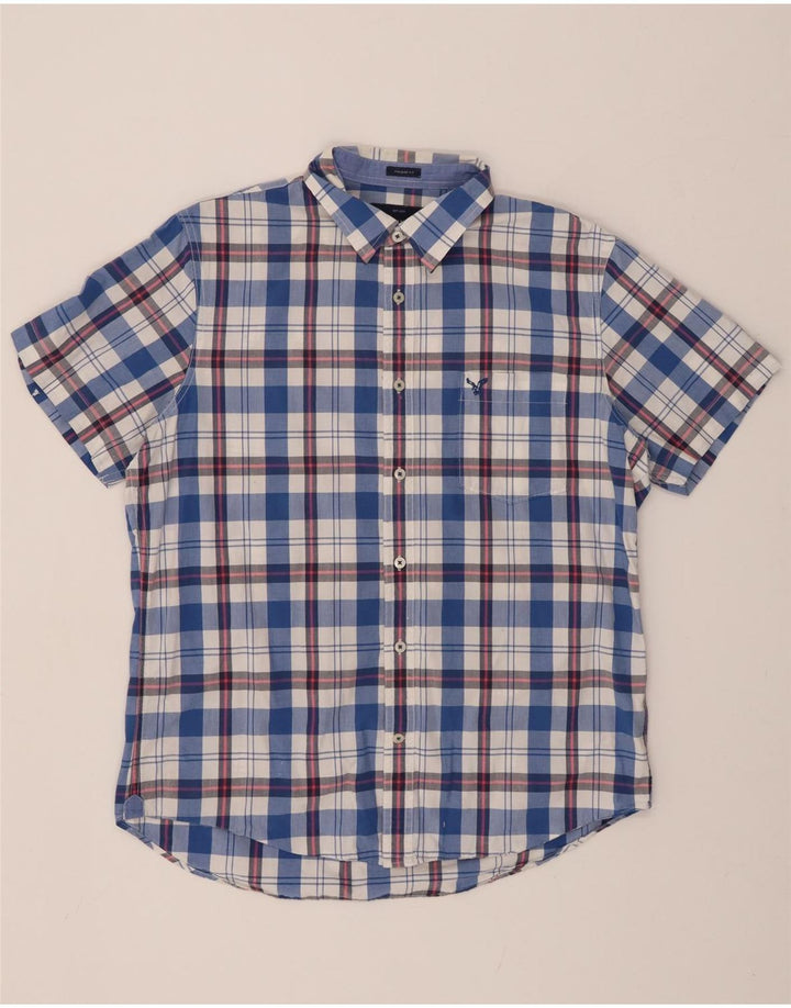 AMERICAN EAGLE OUTFITTERS Vintage Fit skjorte til mænd, stor blå ternet