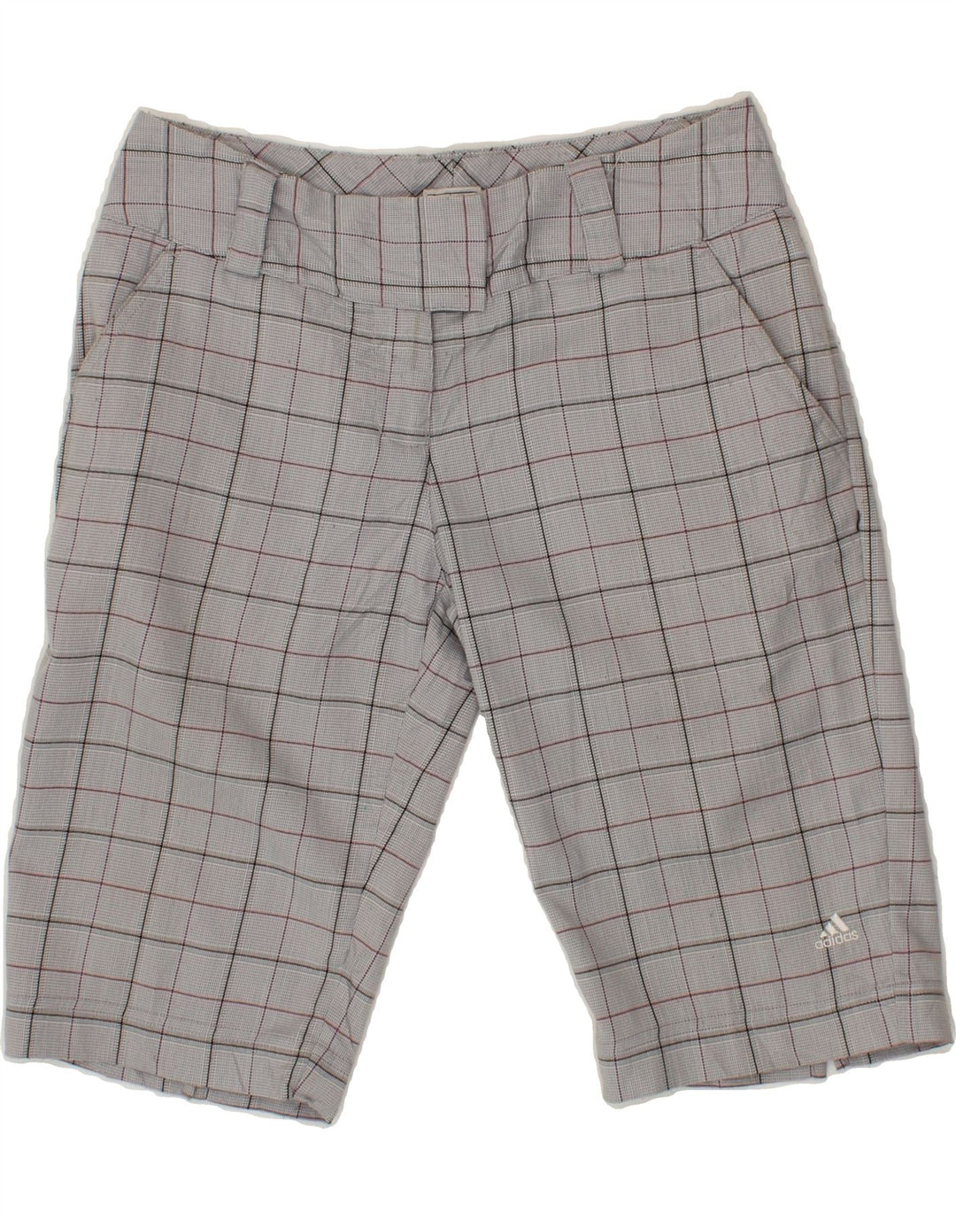 ADIDAS Womens Chino Shorts US 4 Small W27 Grey Check Polyester Vintage Adidas and Second-Hand Adidas from Messina Hembry 