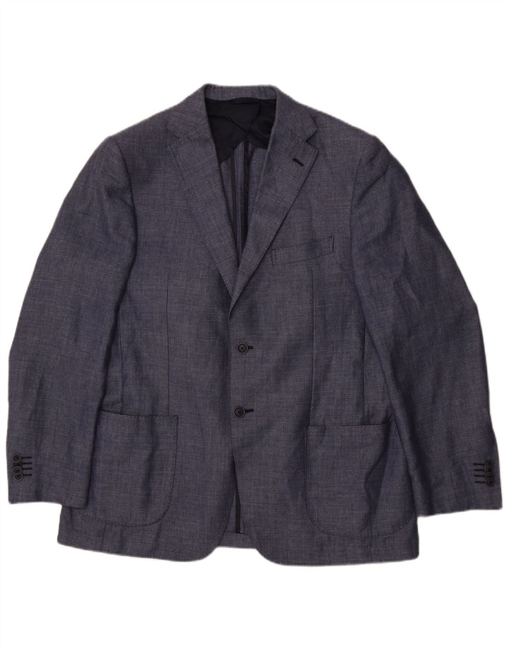 BOGGI Womens 2 Button Blazer Jacket IT 52 XL Blue Viscose Classic
