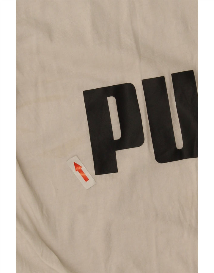 Puma Herre Grafisk T-Shirt Top Stor Hvid Bomuld