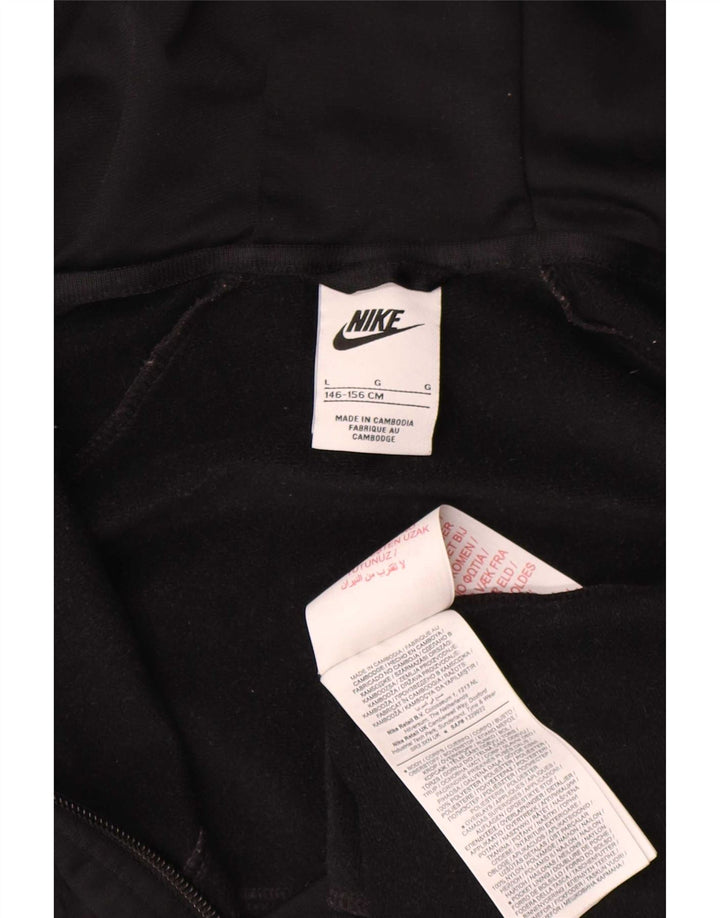 Nike Tøjjakke med hætte til piger 12-13 år Stor sort polyester