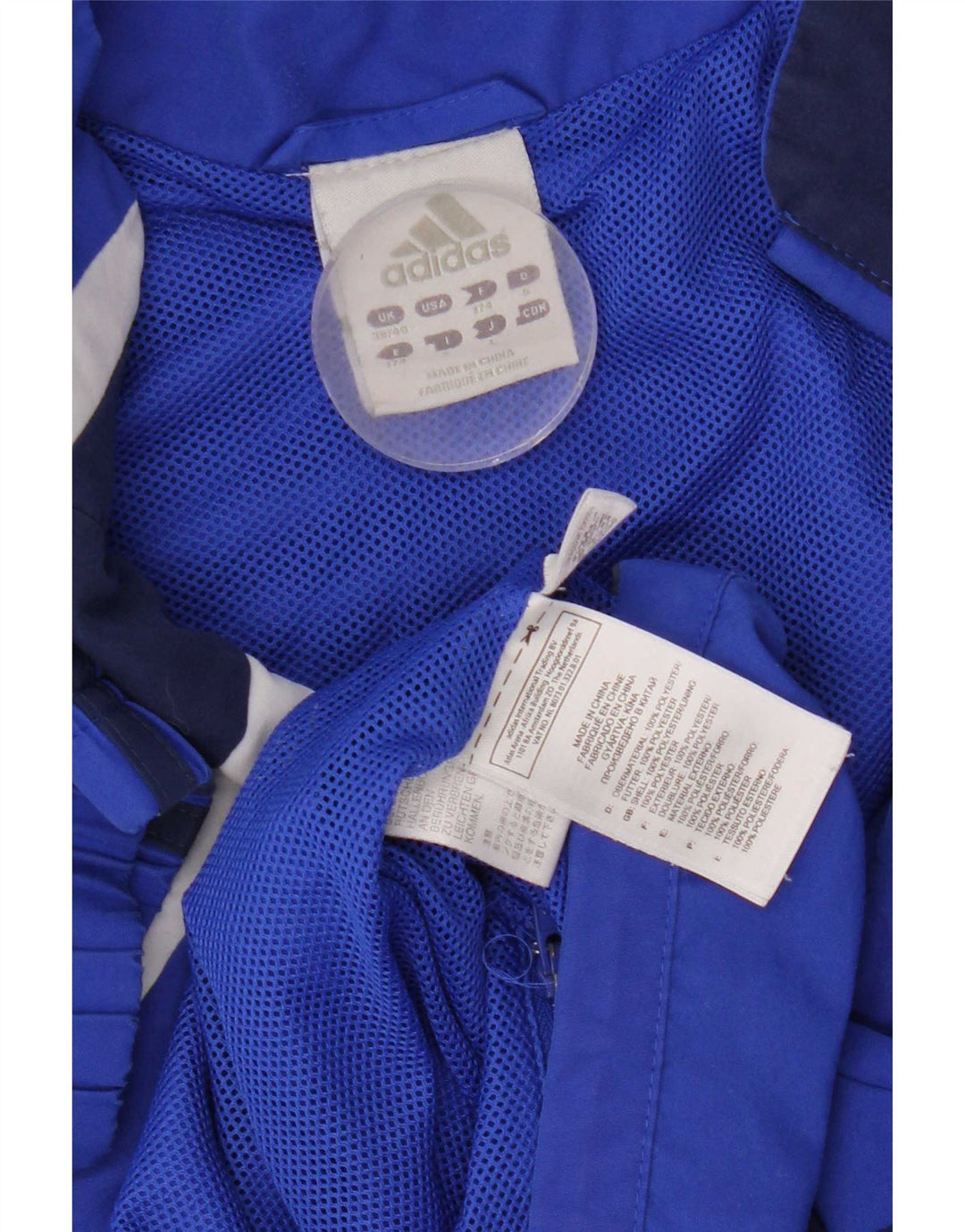 Adidas Herre grafisk træningsdragt Topjakke UK 38/40 Medium Blue Colourblock