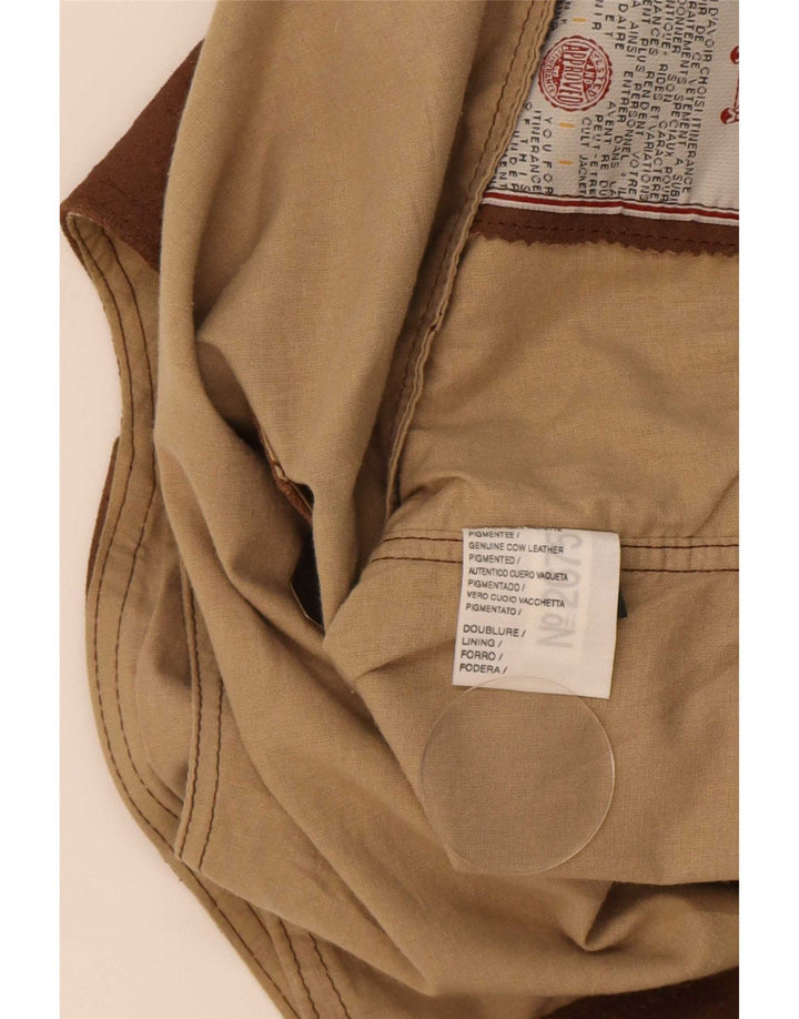 Vintage herre ruskindsvest XL brunt læder