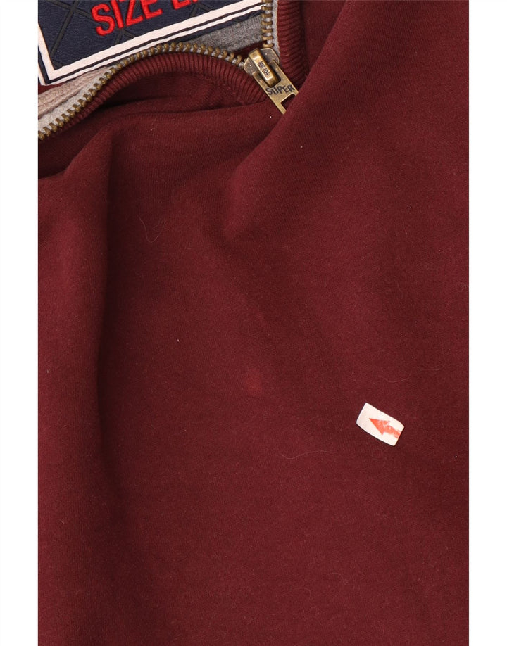 Superdry Sweatshirt med lynlås til mænd, stor rødbrun bomuld