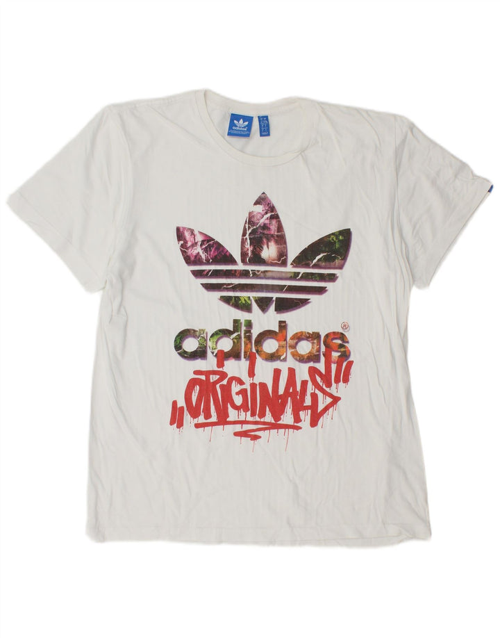 Adidas Grafisk T-shirt top til mænd, stor hvid