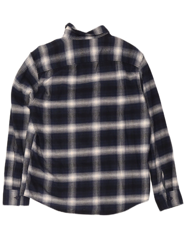 American Eagle herre flannelskjorte medium marineblå ternet bomuld