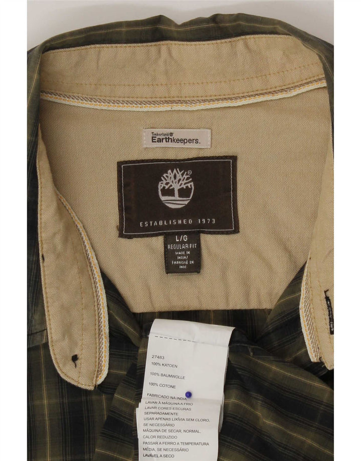 Timberland Herre Regular Fit Flanellskjorte Stor grøn plaid bomuld