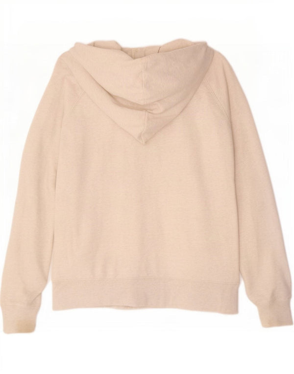 Gap Womens Graphic Zip Hoodie Sweater UK 16 Large Beige Flecked Cotton