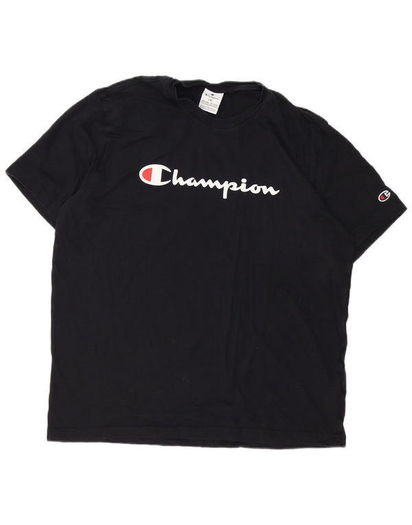 Champion Herre Grafisk T-Shirt Top 2XL Sort Bomuld