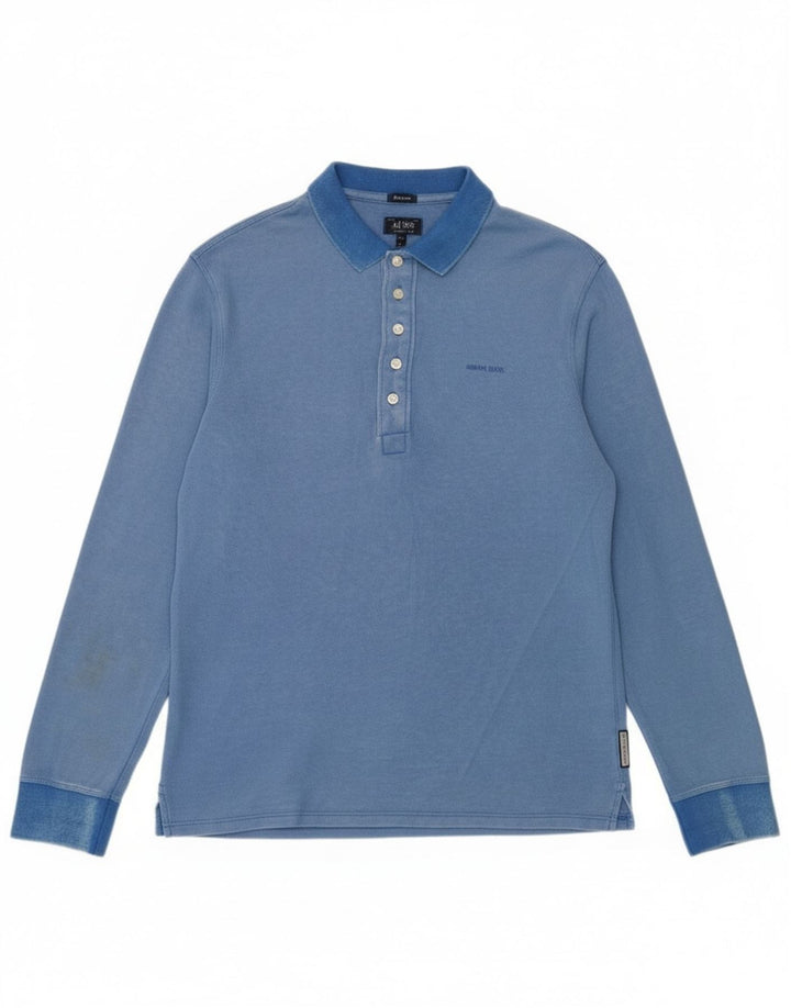 Armani Jeans Herre Regular Langærmet Polo Shirt Lille Blå Bomuld