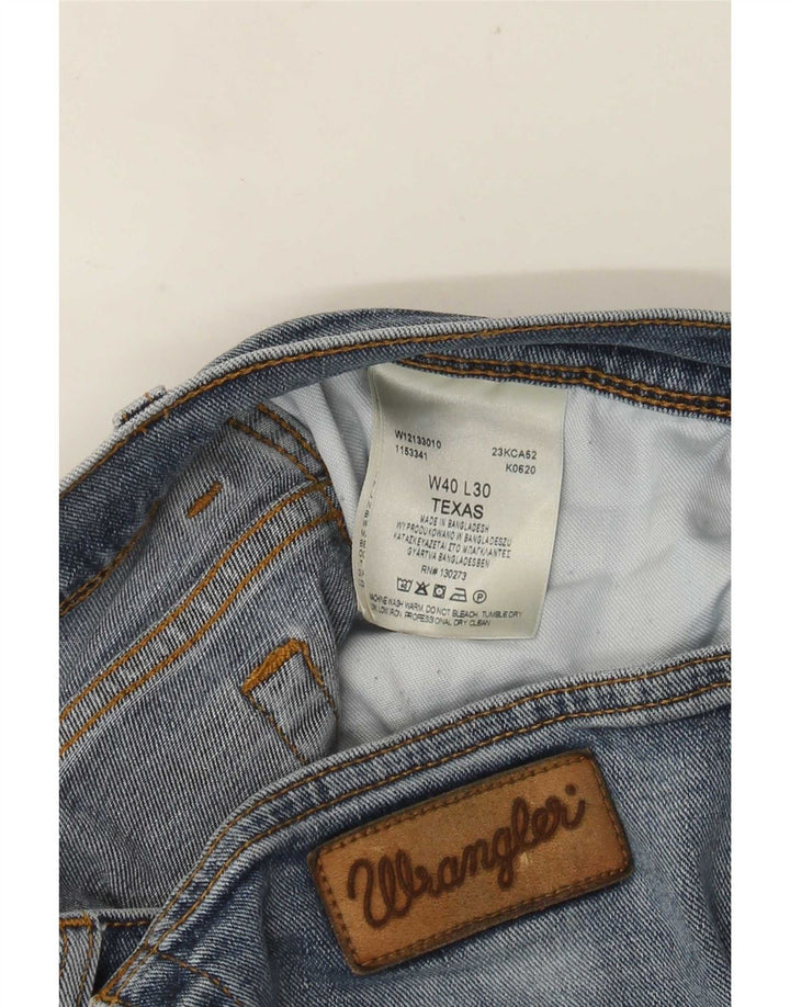 Wrangler Herre Texas Straight Jeans W40 L30 Blå Bomuld