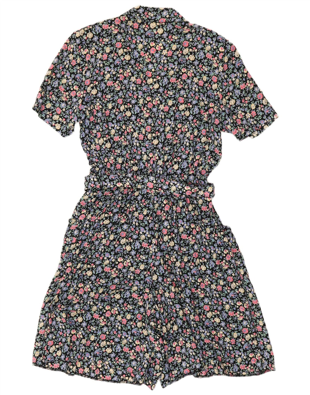 VINTAGE Dame Jumpsuit UK 16 Large Multicolored Floral Viscose