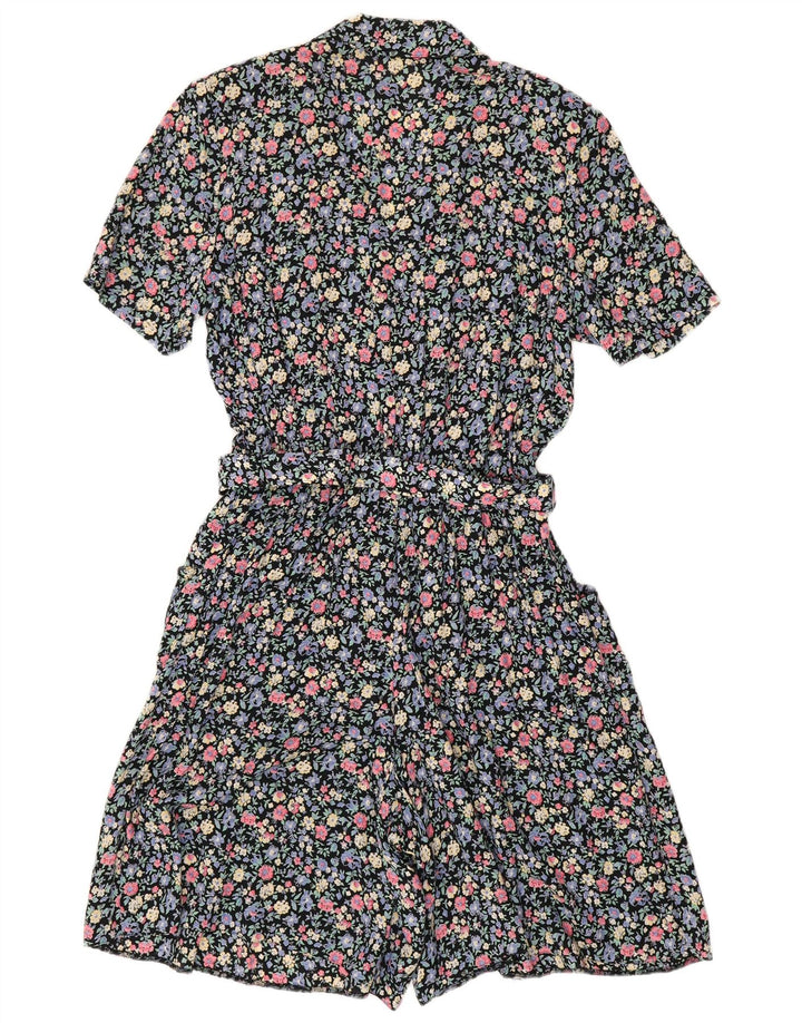VINTAGE Dame Jumpsuit UK 16 Large Multicolored Floral Viscose