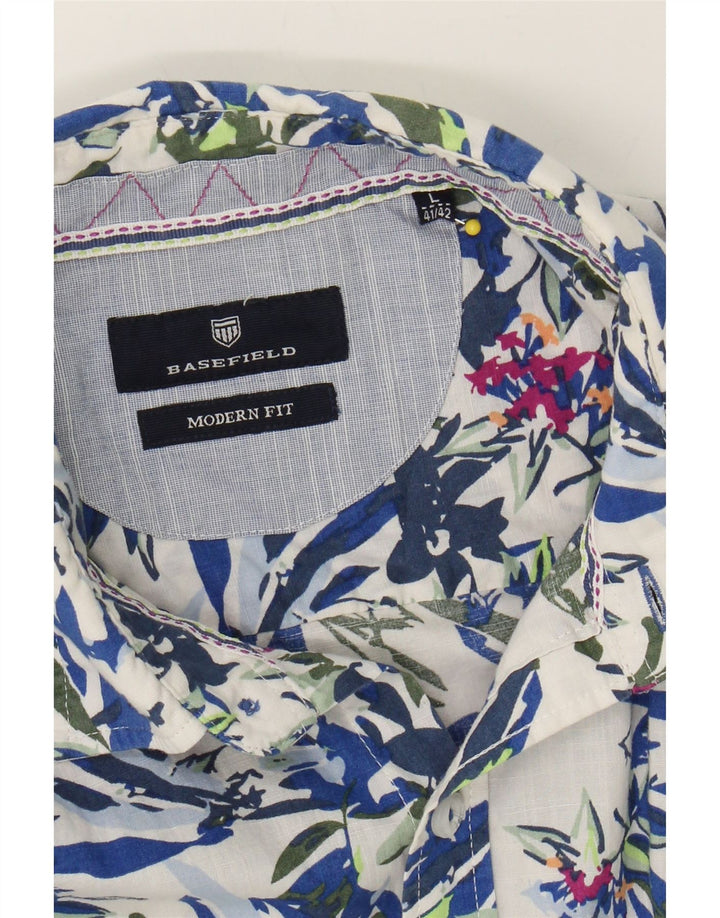 BASEFIELD Mens Modern Fit Shirt Size 41/42 Large Multicoloured Floral Vintage Basefield and Second-Hand Basefield from Messina Hembry 