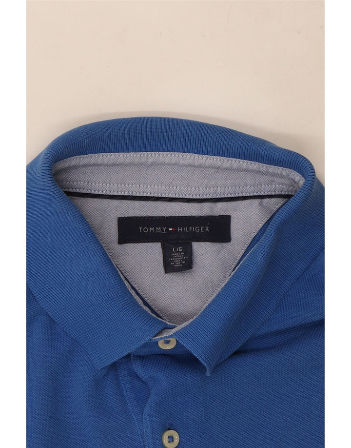 Tommy Hilfiger Herre Polo Shirt Stor Blå Bomuld