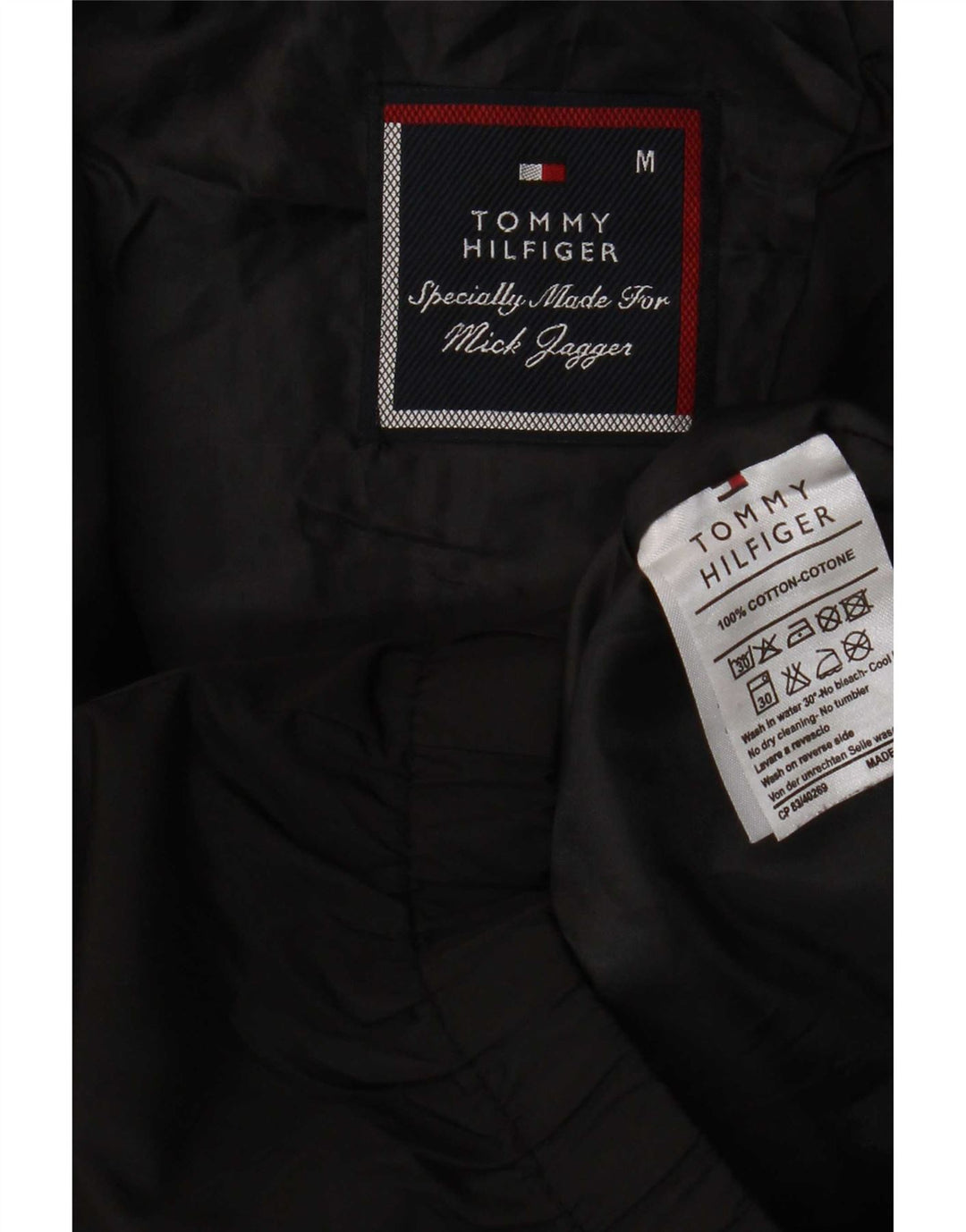 Tommy Hilfiger Herre Mick Jagger Graphic Bomber Jacket UK 38 Medium Black
