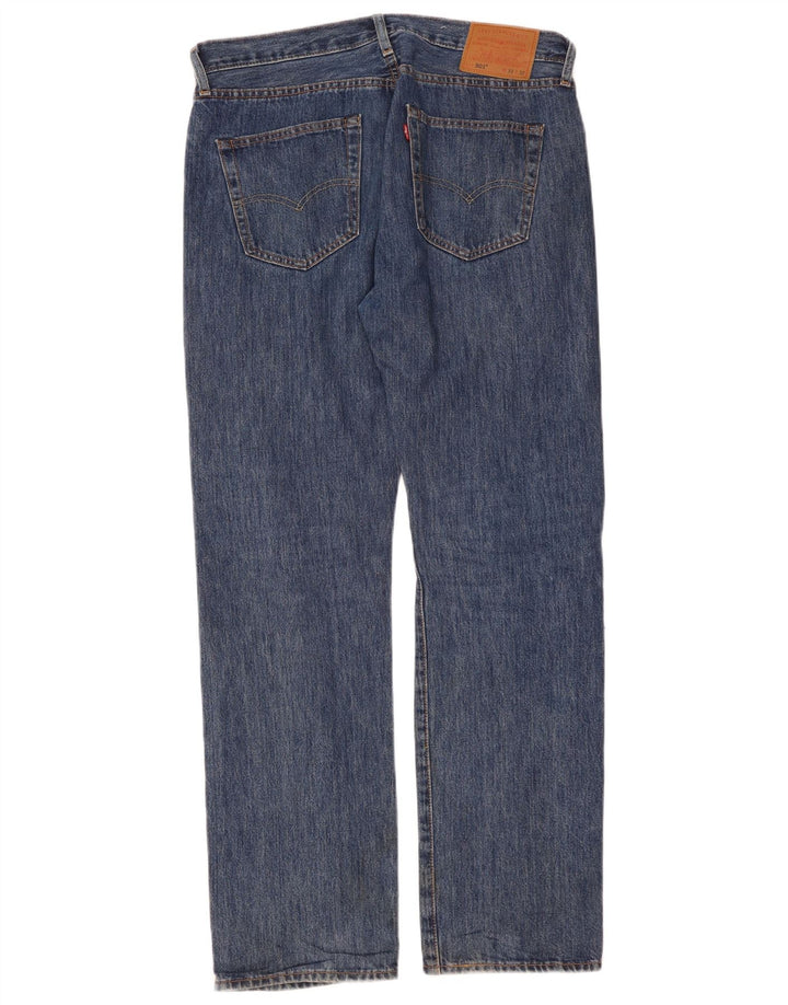 LEVI'S Herre 501 Straight Jeans W33 L32 Blå Bomuld