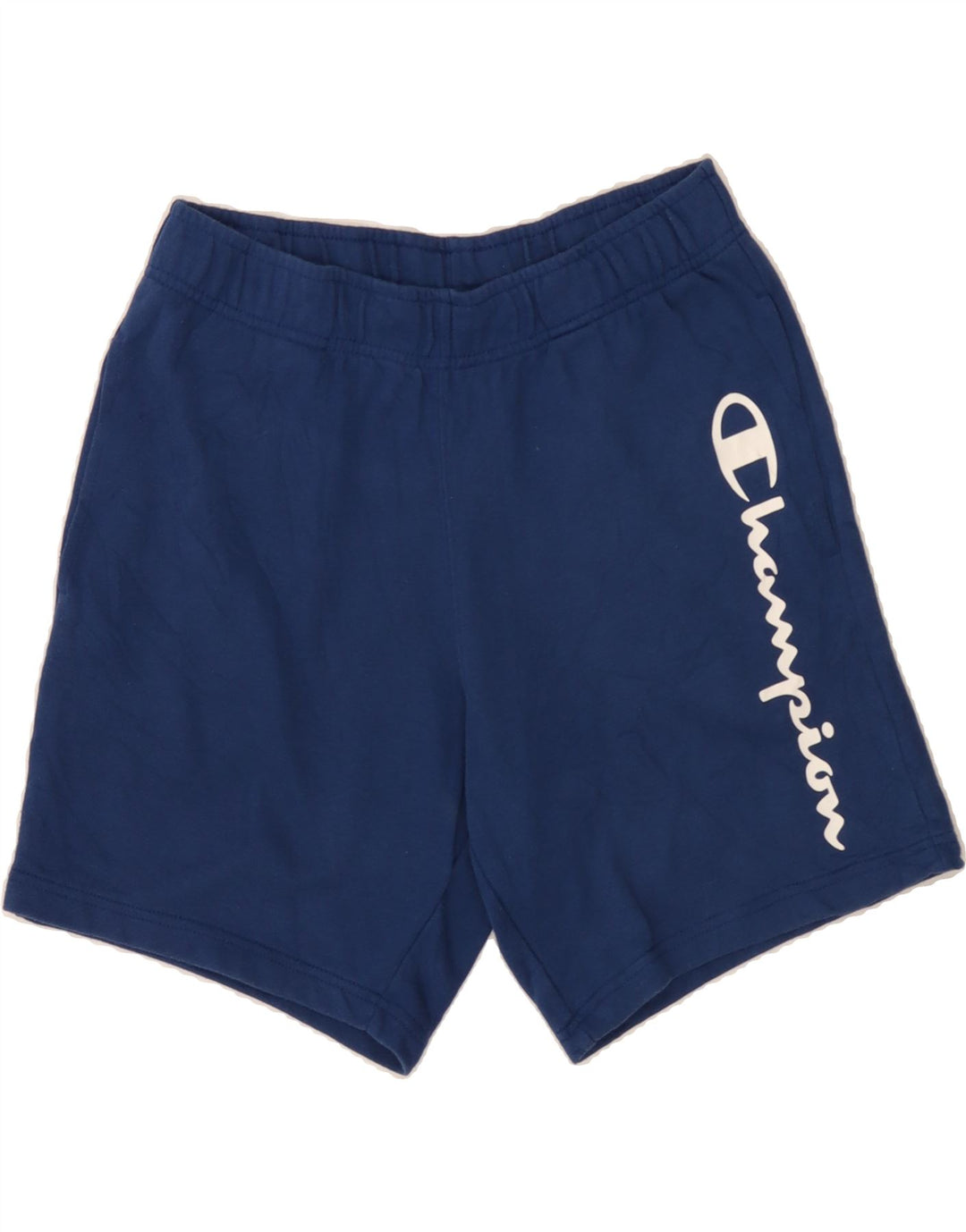 CHAMPION Mens Graphic Sport Shorts Small  Navy Blue Cotton Vintage Champion and Second-Hand Champion from Messina Hembry 