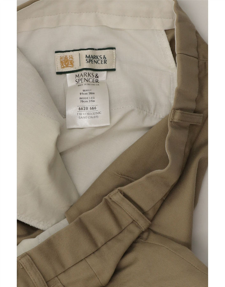 MARKS & SPENCER Pegged jakkesæt til mænd W36 L31 Beige Bomuld