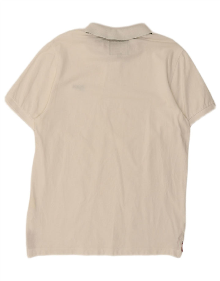 WOOLRICH Mens Polo Shirt Medium White Vintage Woolrich and Second-Hand Woolrich from Messina Hembry 