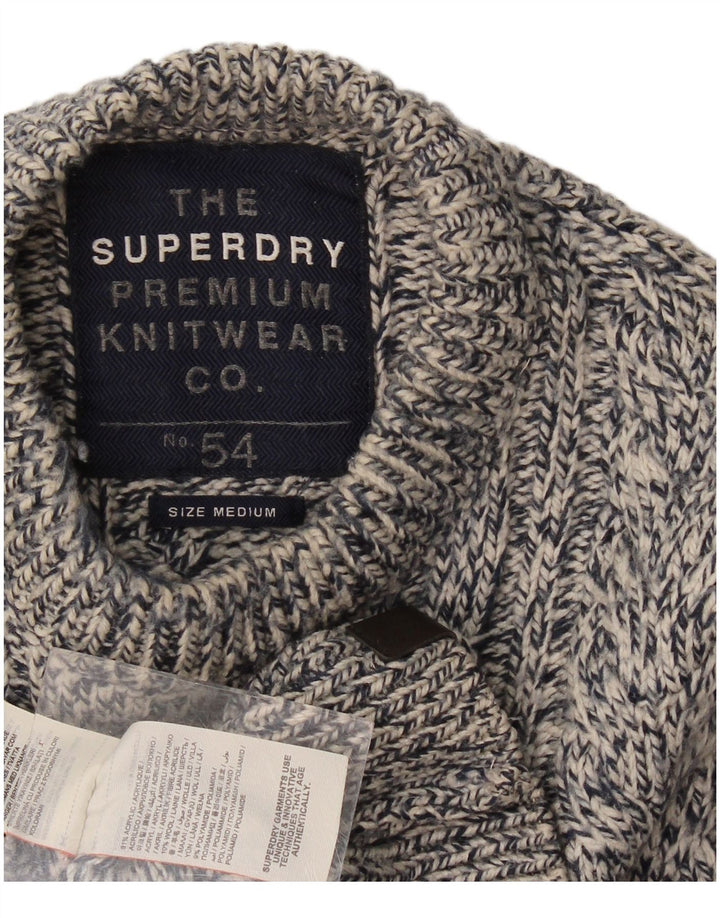 Superdry sweater med rund hals til mænd mellem marineblå flækket uld
