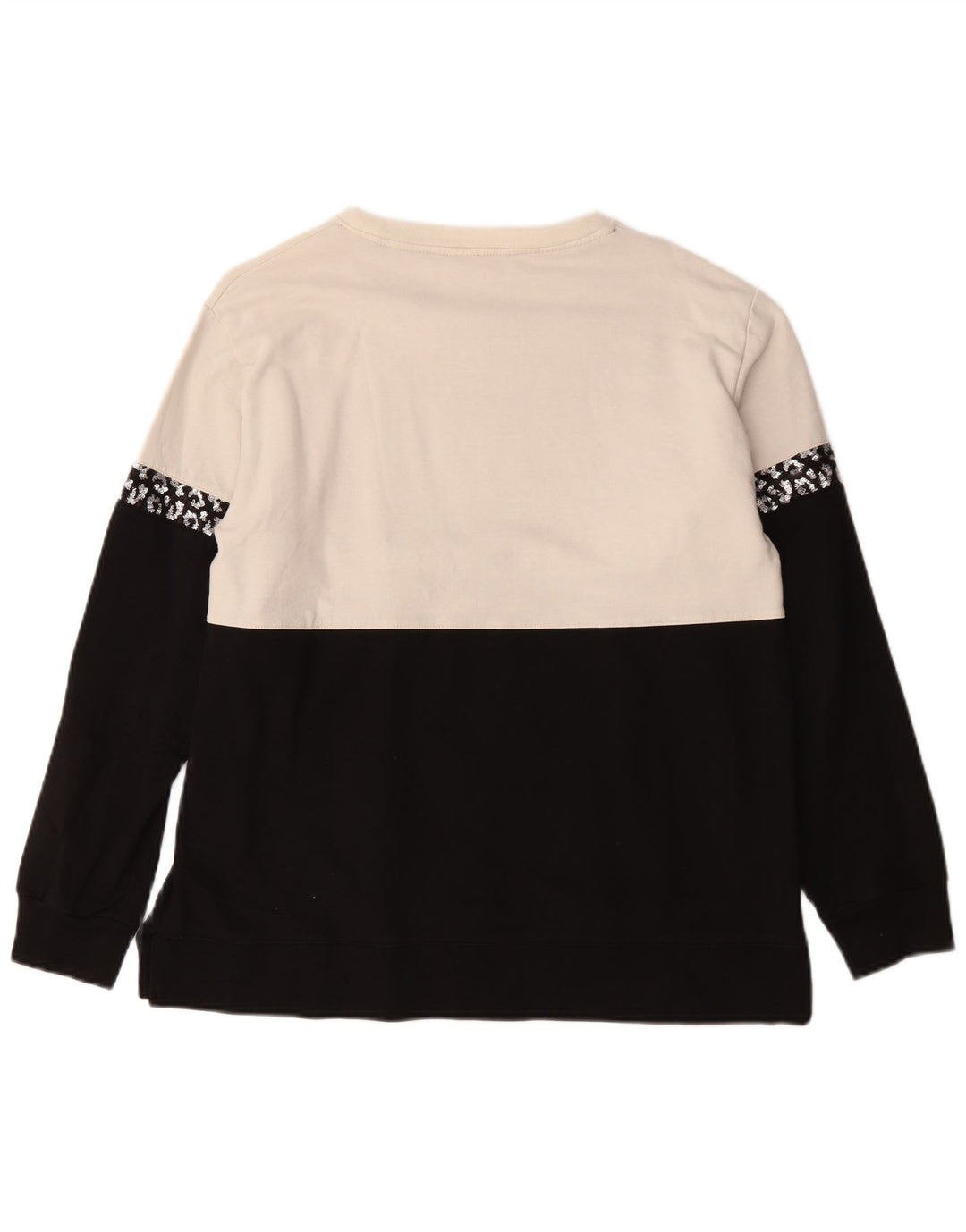 Freddy Dame Grafisk Sweatshirt Jumper UK 14 Stor Sort Colourblock