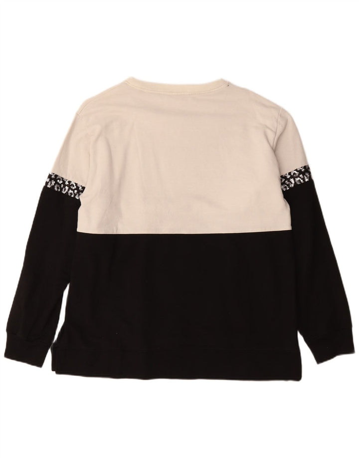 Freddy Dame Grafisk Sweatshirt Jumper UK 14 Stor Sort Colourblock