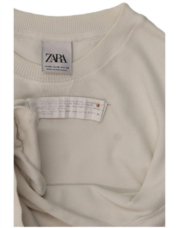 ZARA Sweatshirt til mænd Medium Hvid Bomuld