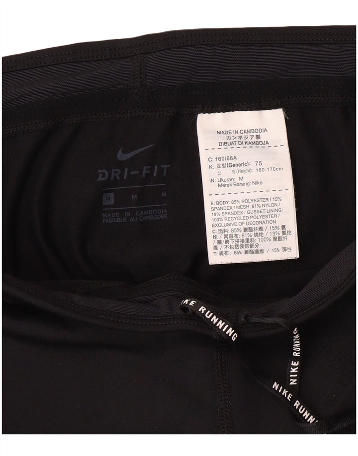 Nike Dame Dri Fit Leggings UK 12 Medium Sort Polyester