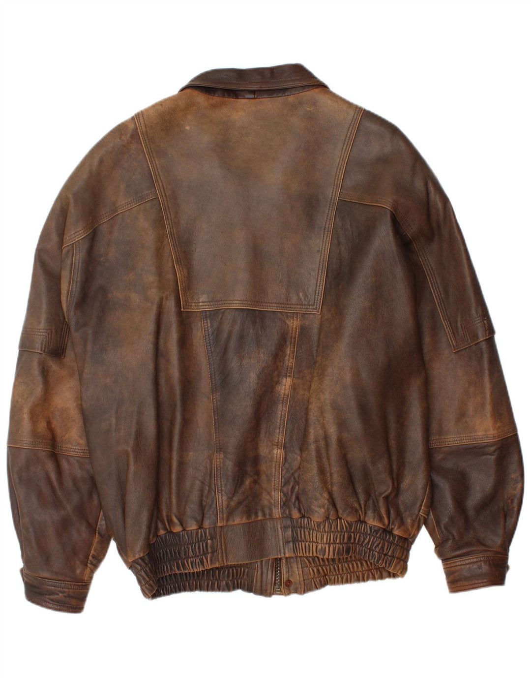 Vintage herre læderjakke IT 58 4XL brunt læder