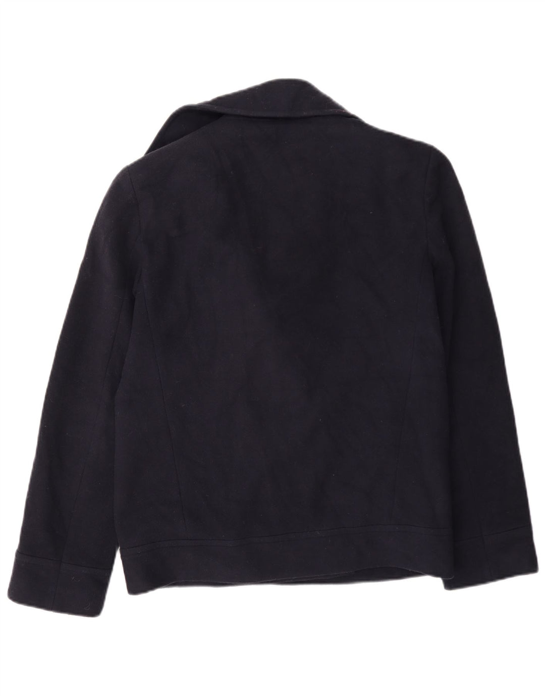Marks & Spencer Womens Pea Coat UK 10 Small Navy Blue Wool