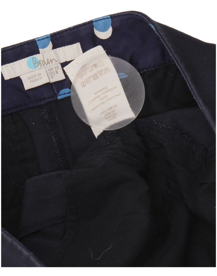 Boden Dame Chino Shorts UK 12 Medium W30 Navy Blue Bomuld