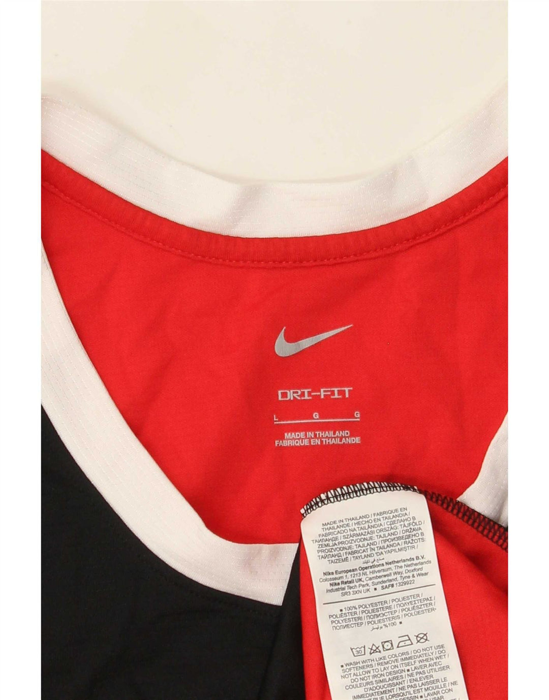 Nike grafisk vest til mænd, stor rød farveblok polyester