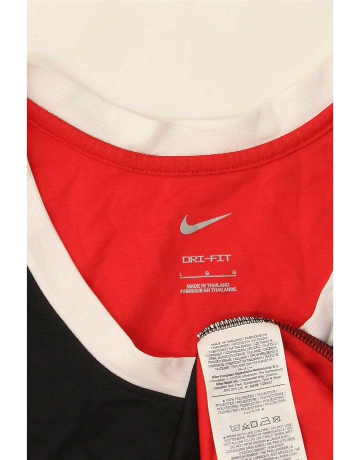 Nike grafisk vest til mænd, stor rød farveblok polyester