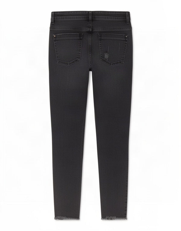 Zara Womens Z1975 Crop Distressed Skinny Jeans EU 38 Small W28 L26 Black