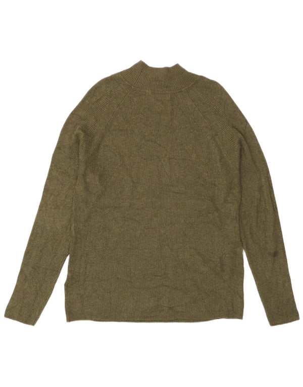 Marks & Spencer Dame Turtle Neck Jumper Sweater UK 16 Stor Khaki Viscose