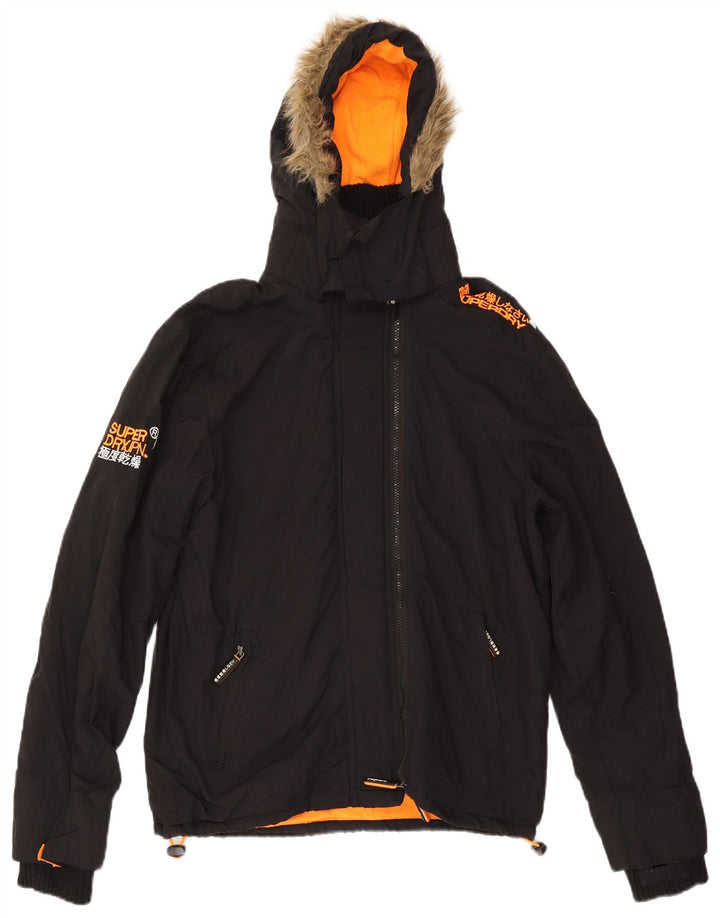 Superdry Windcheater Windbreaker Jacket UK 16 Large Black