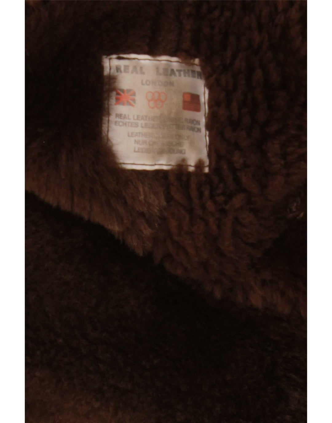 Vintage Dame Shearling Coat UK 14 Medium Brown Læder