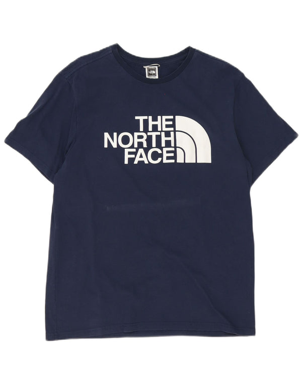 The North Face Herre grafisk T-shirt Top Medium Marineblå Bomuld