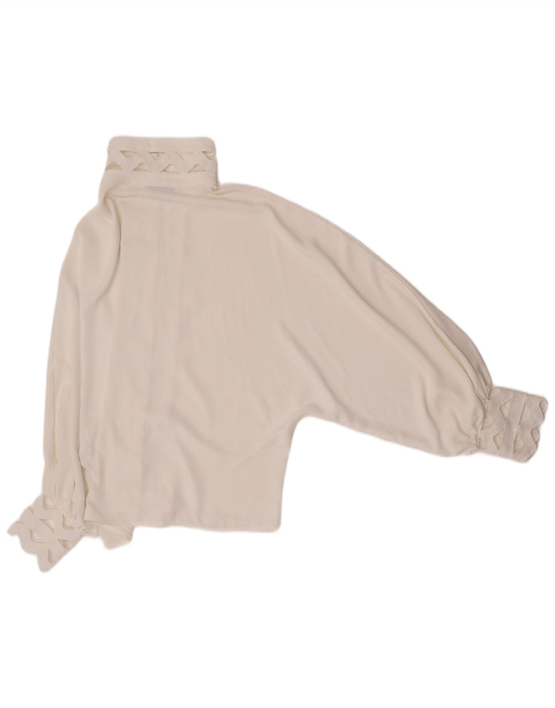 Vintage dameskjorte bluse UK 14 Stor hvid polyester