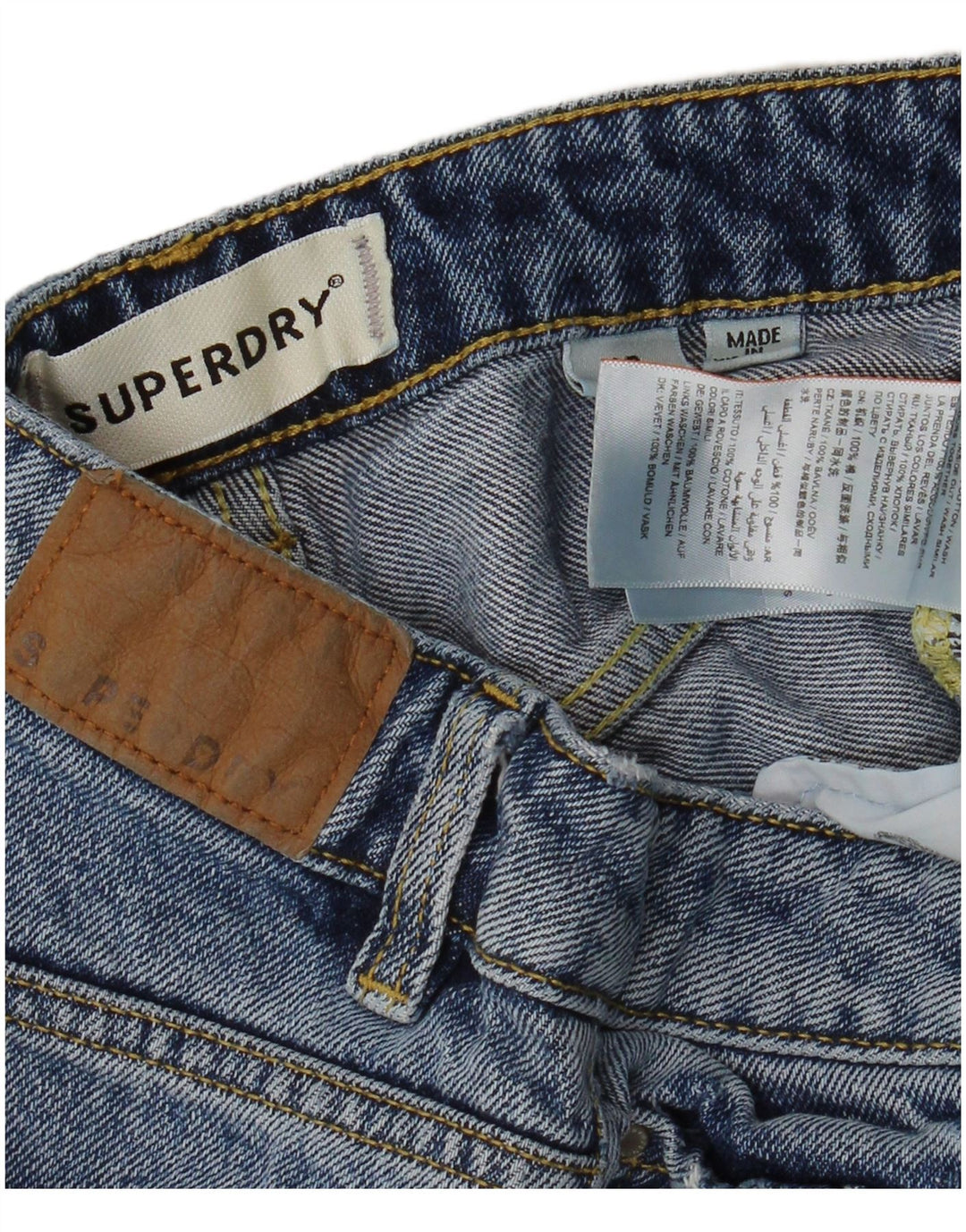 SUPERDRY denimshorts til kvinder W26 Små blå bomuld