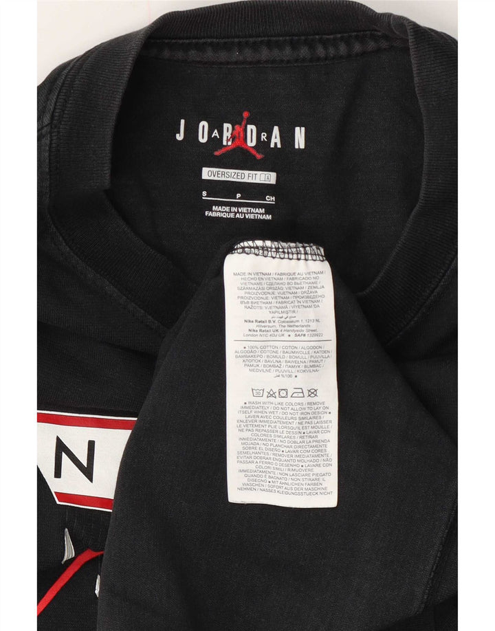 Jordan Herre Oversized grafisk T-shirt Top Lille sort bomuld