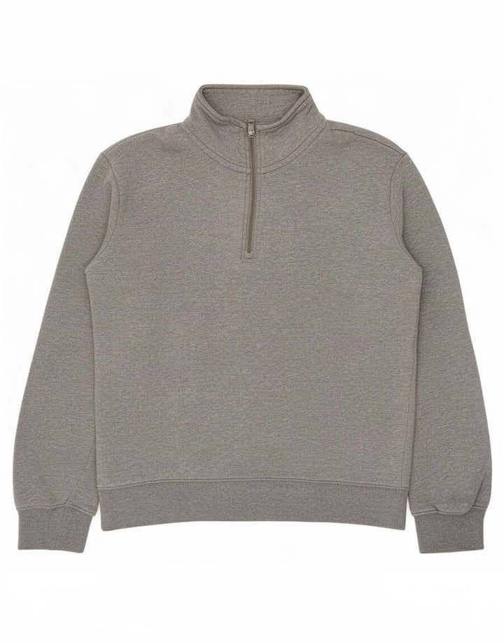 Marks & Spencer Sweatshirt med lynlås til mænd, lille grå bomuld